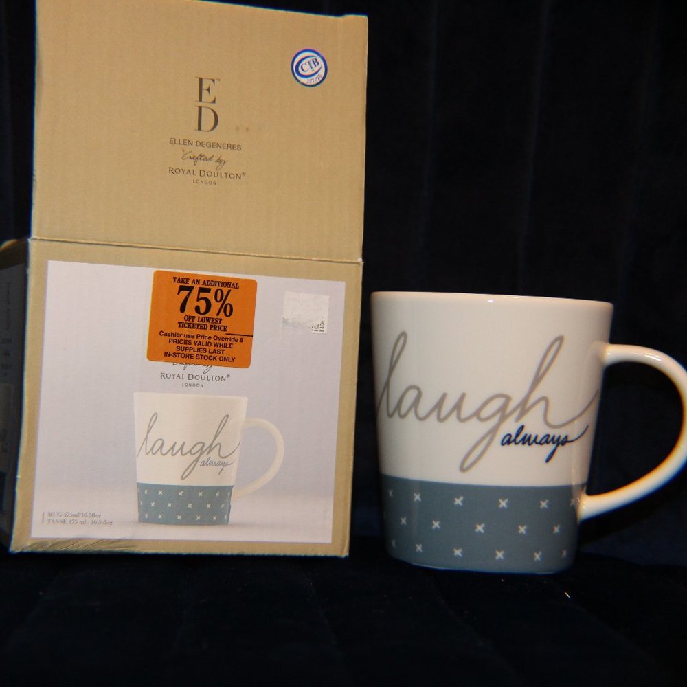 NWT**Ellen DeGeneres "Laugh Always" Mug